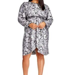 MICHAEL MICHAEL KORS METALLIC PAISLEY PRINT FLOUNCE DRESS